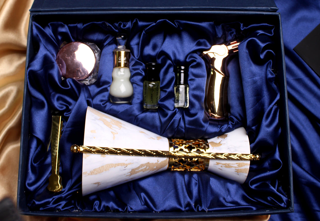 ROYAL BLUE | Luxury Perfume Oil & Incense Burner Set